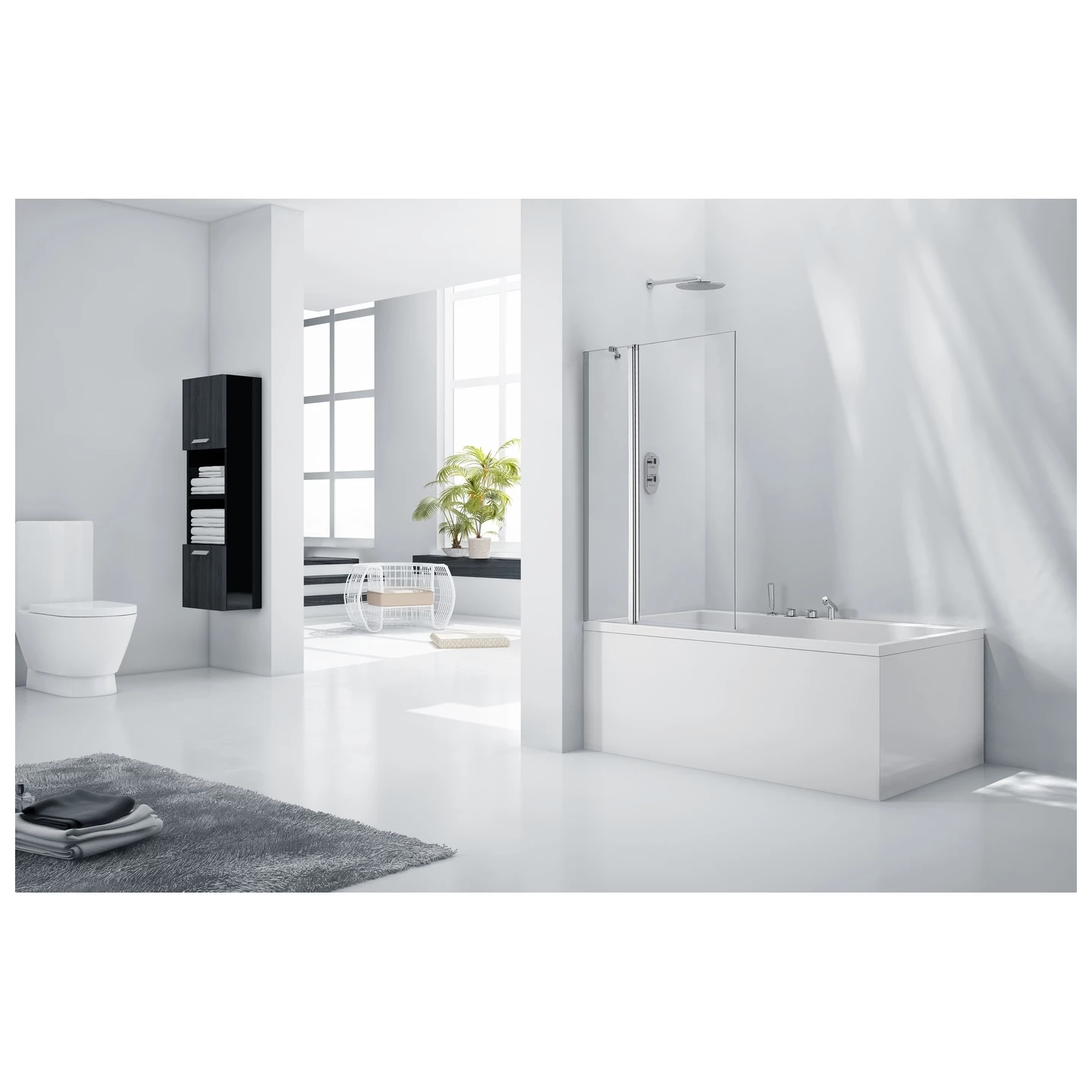Frontline Aquaglass 6mm Square Bath Screen