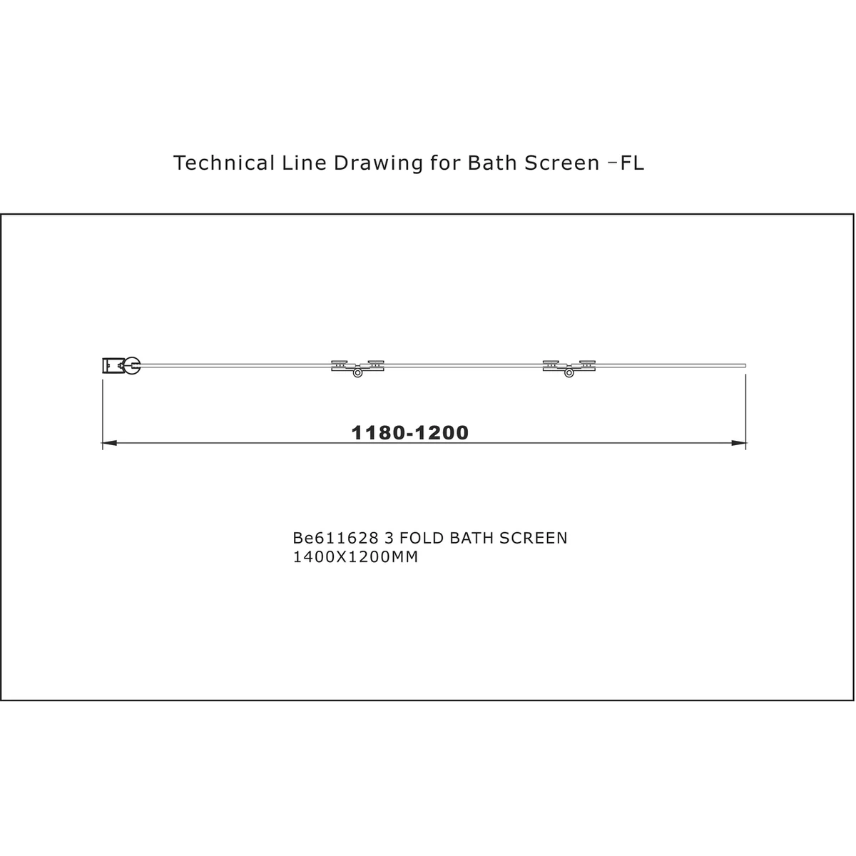 Frontline Aquaglass 6mm Tinted Glass 3 Fold Bath Screen LH - Image 2