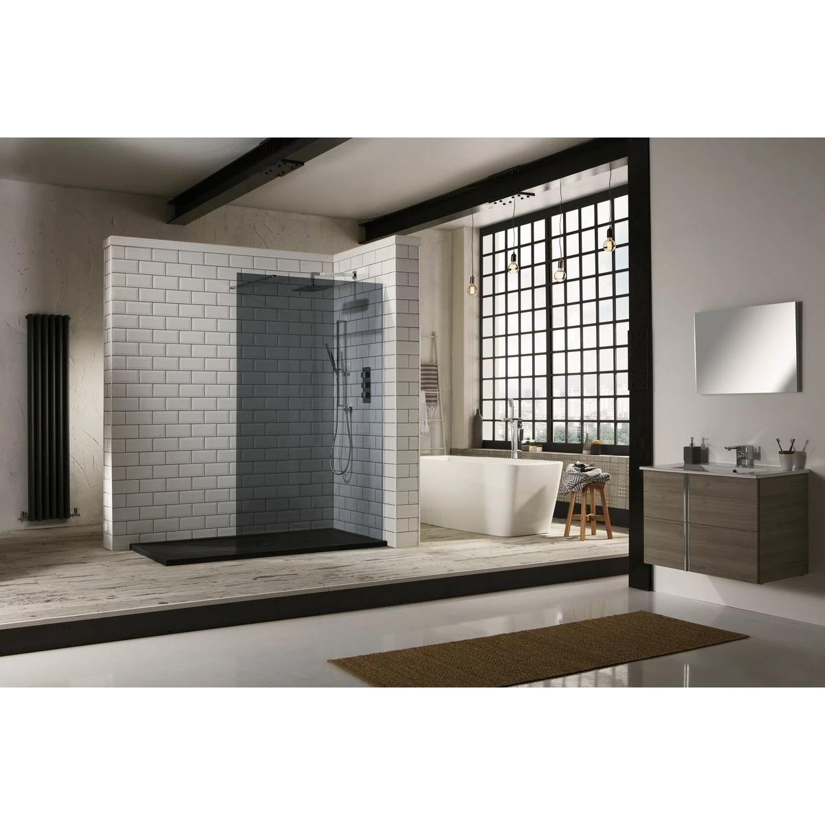 Frontline Aquaglass 1400mm Walk-In Front Panel Tinted Glass