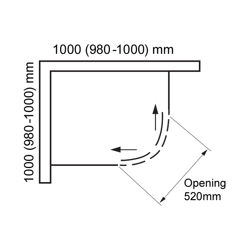 Frontline Aquaglass Drift Quadrant Shower Enclosure 1000x1000mm - Image 2