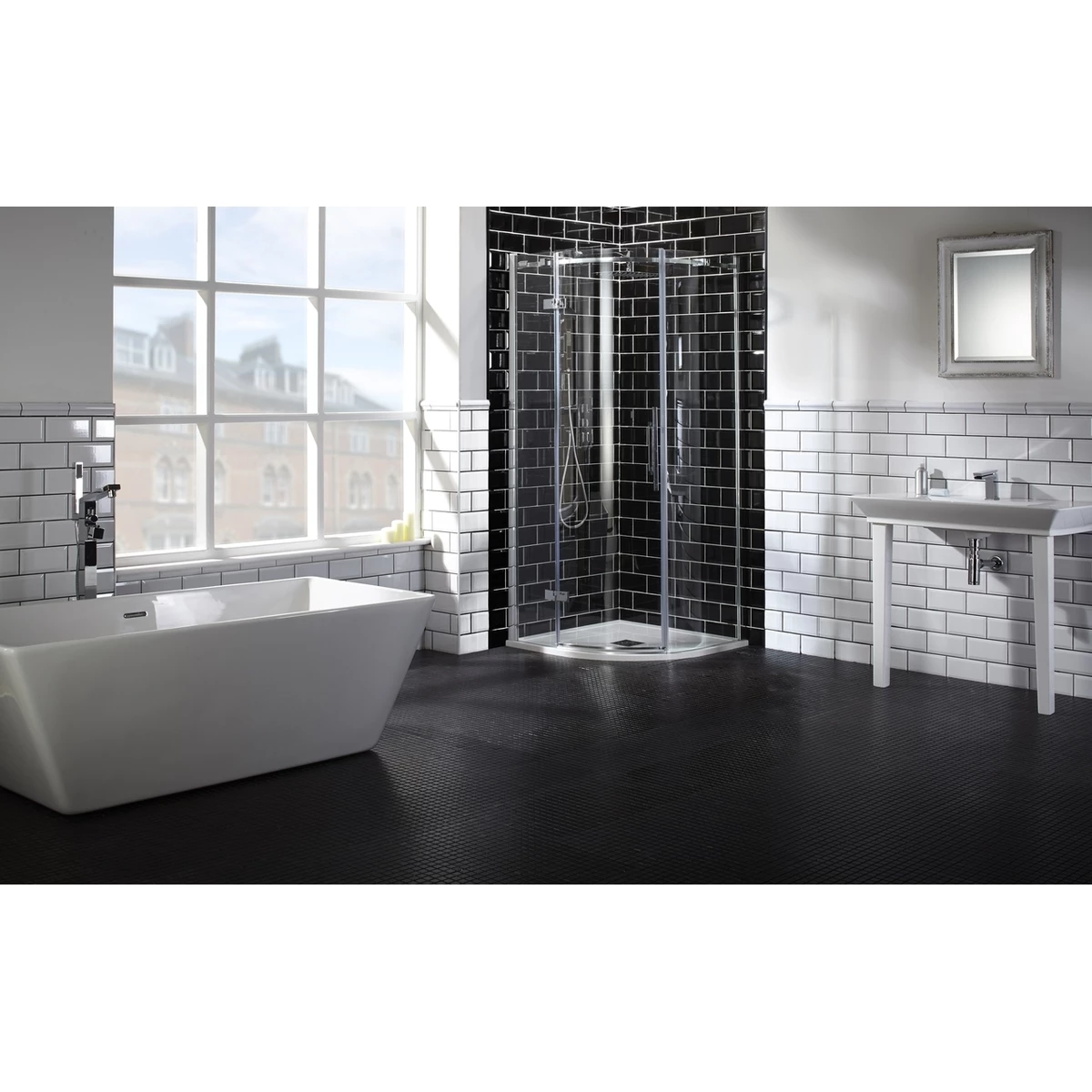 Frontline Aquaglass Elegance 900x760mm Offset Quadrant LH