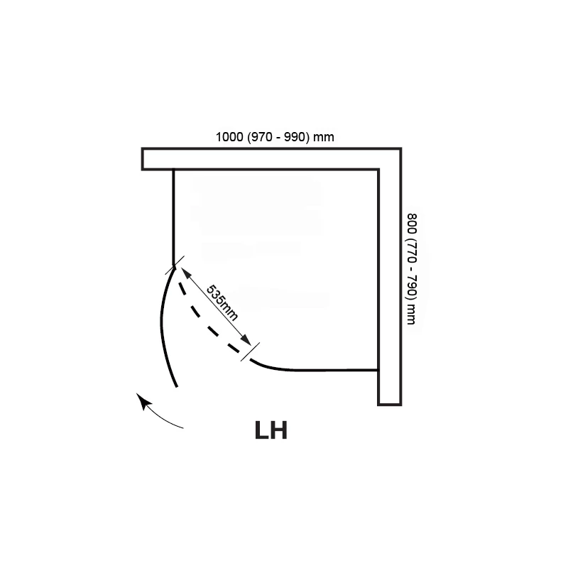 Frontline Aquaglass Elegance 1000x800mm Offset Quadrant LH - Image 2