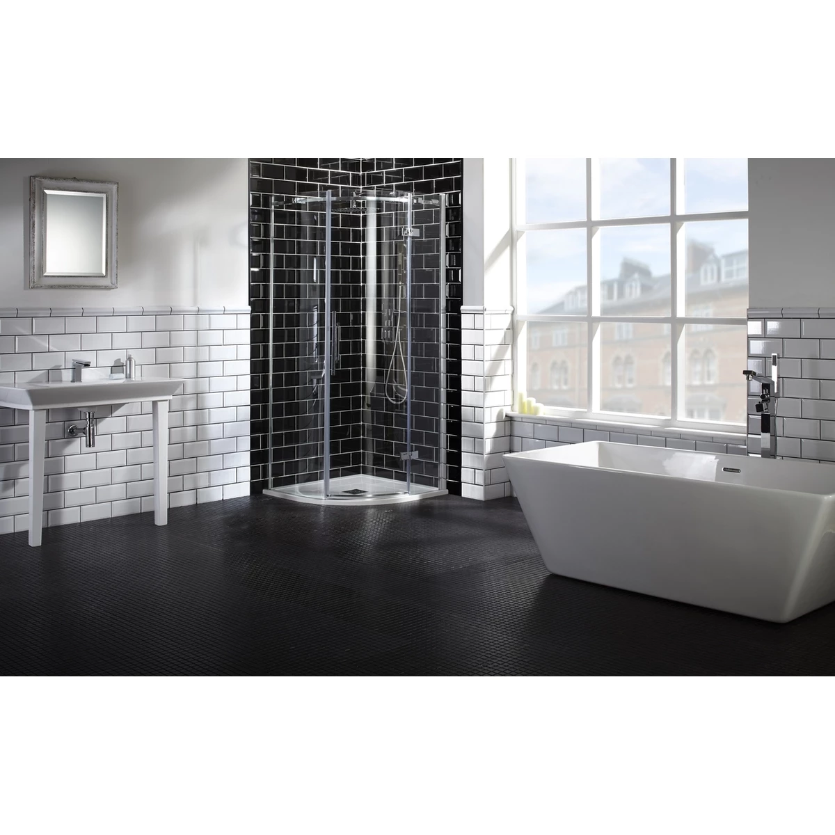 Frontline Aquaglass Elegance 1000x800mm Offset Quadrant RH