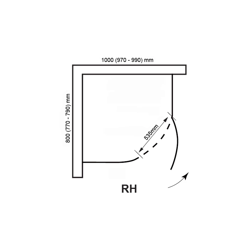Frontline Aquaglass Elegance 1000x800mm Offset Quadrant RH - Image 2