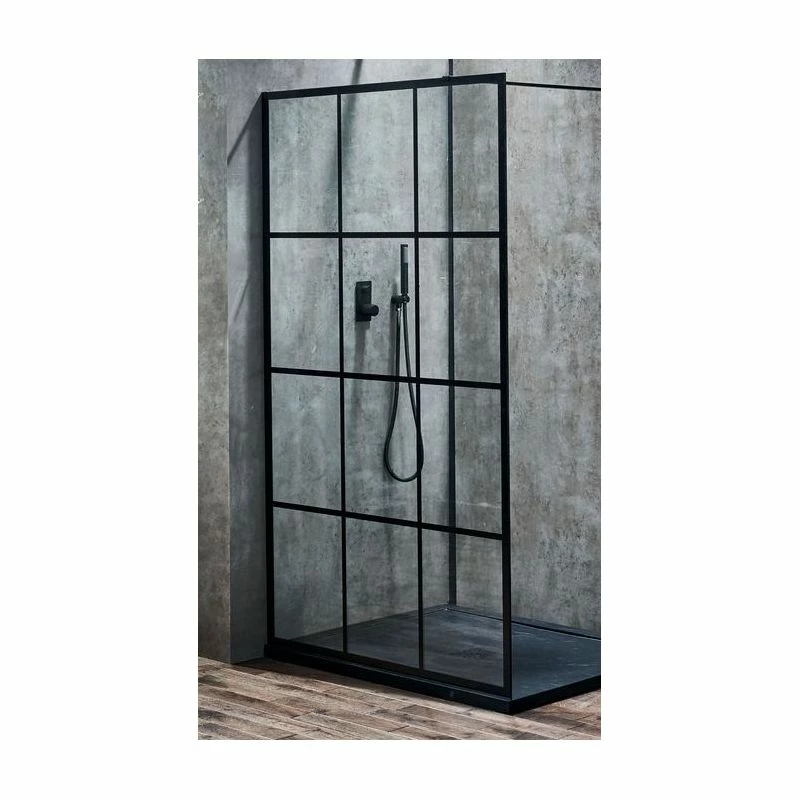 Frontline Aquaglass Velar 1200mm Walk-In Front Panel Matt Black