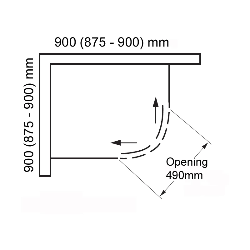 Frontline Aquaglass Frameless 900x900mm 2 Door Quadrant - Image 2