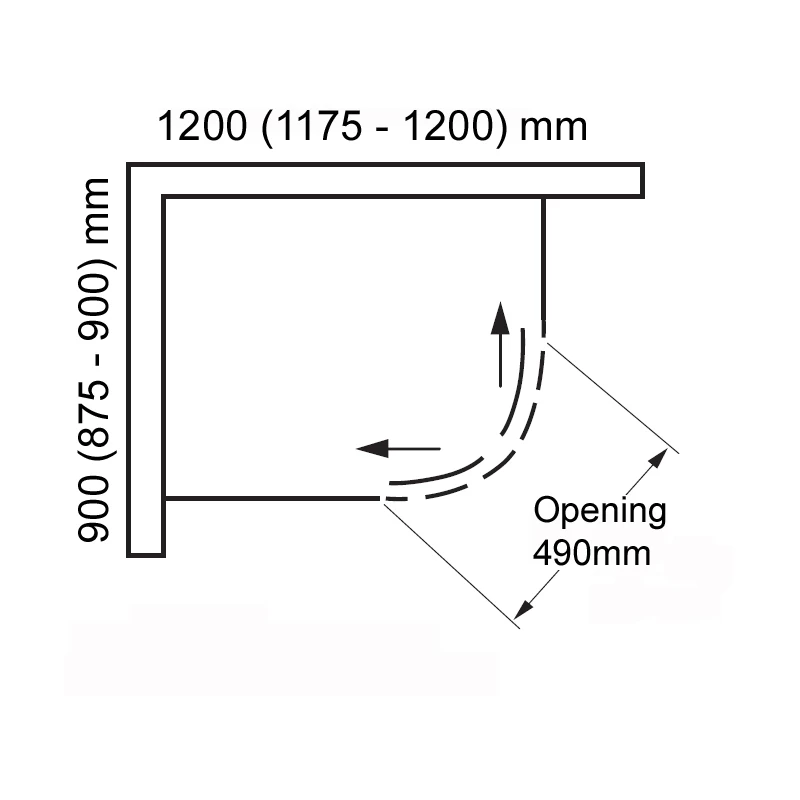 Frontline Aquaglass Frameless 1200x900mm 2 Door Offset Quadrant - Image 2