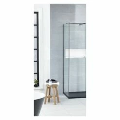 Frontline Aquaglass Black L Shape Walk-In 800mm Side Panel
