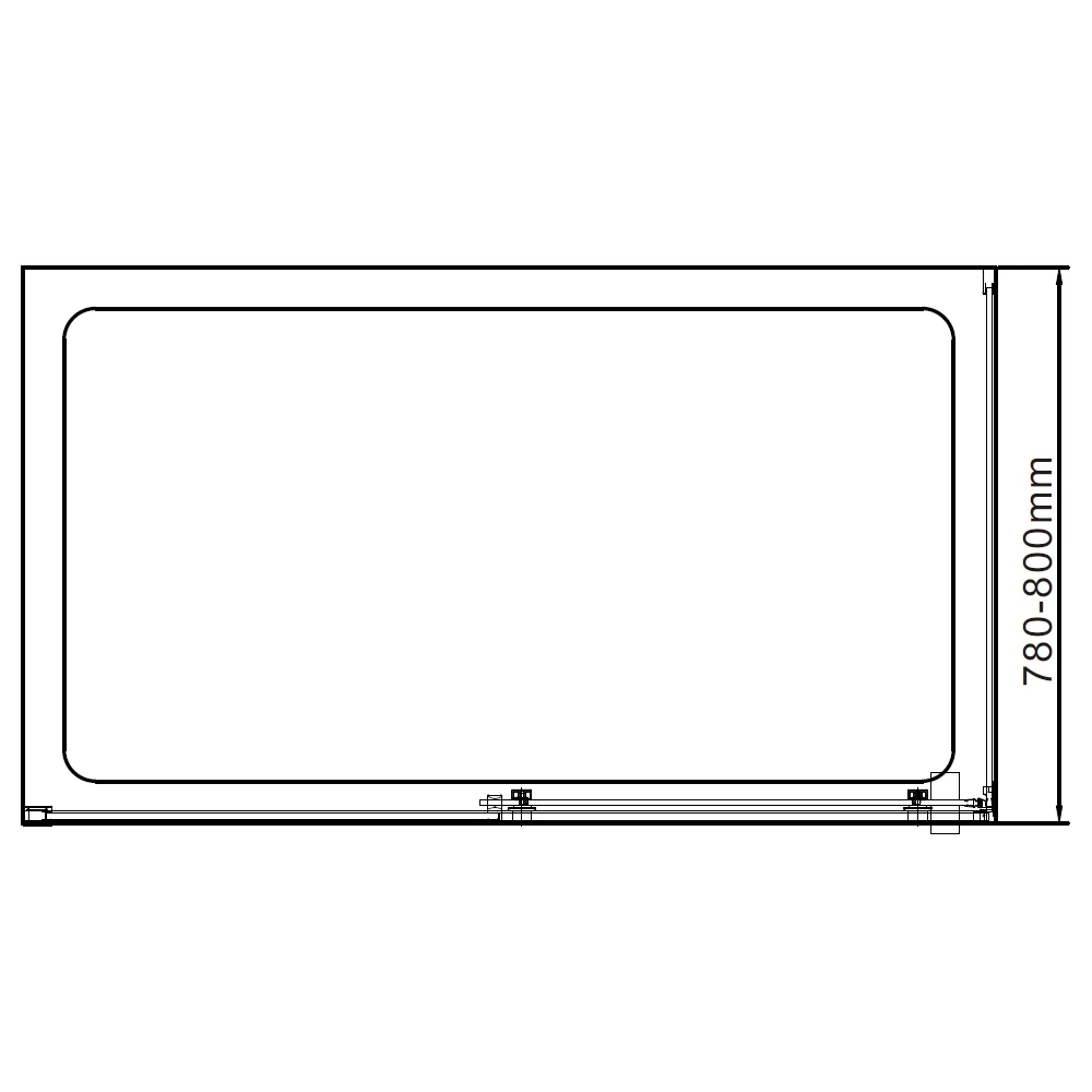 Frontline Aquaglass Linear Slider Side Panel 800mm - Image 2
