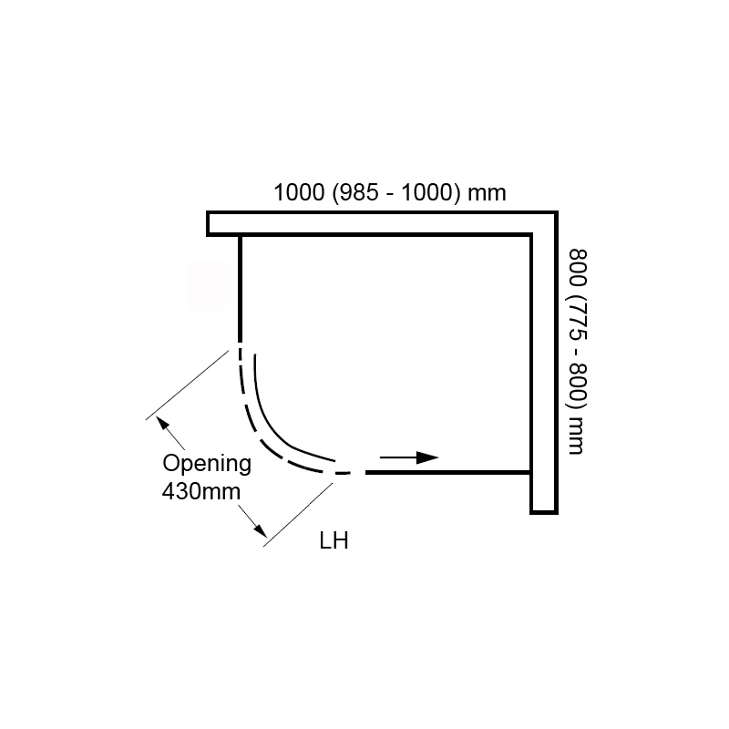 Frontline Aquaglass Sphere 1000x800mm 1 Door Offset Quadrant Left Hand - Image 2