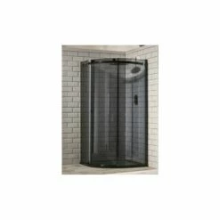 Frontline Aquaglass Sphere 1200x800mm 1 Door Quadrant Smoked Glass Left