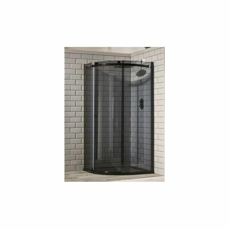 Frontline Aquaglass Sphere 1200x800mm 1 Door Quadrant Smoked Glass Left