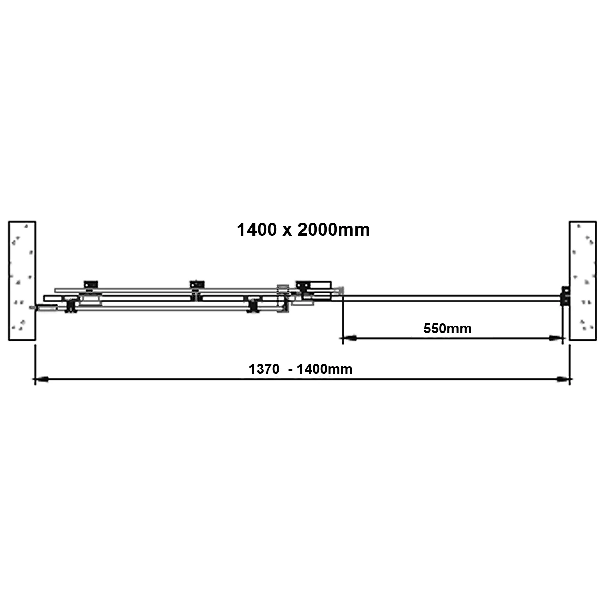 Frontline Aquaglass Sphere 1400mm Sliding Door Smoked Glass - Image 2