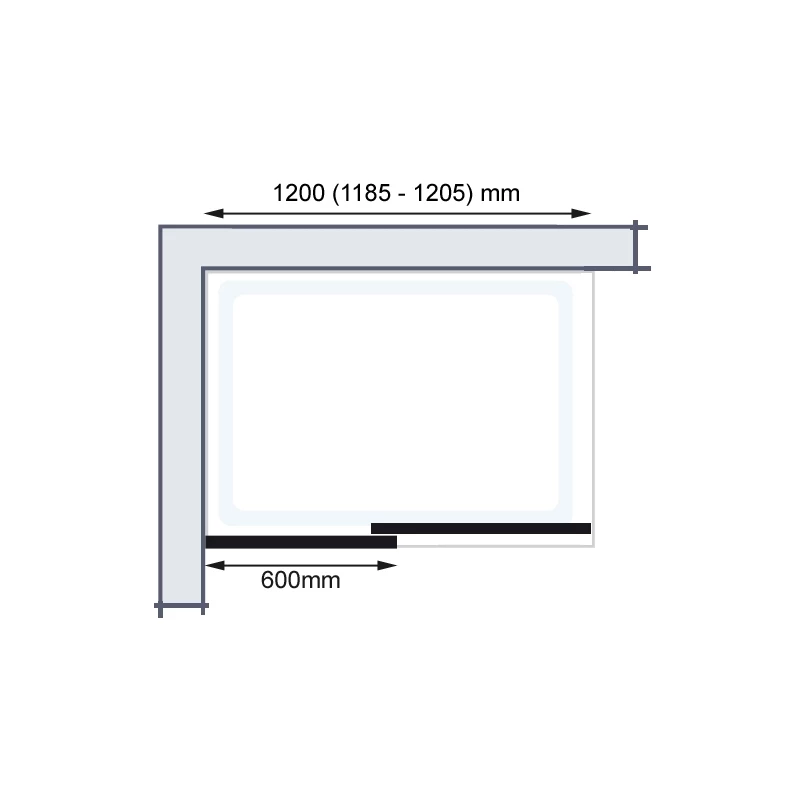 Frontline HSK Urban Walk-In 1200mm Sliding Walk-In Enclosure - Image 2