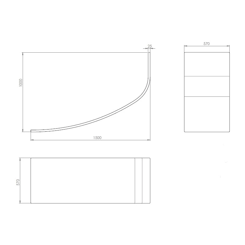 Frontline Aquabathe Cloud Corner Bath Panel - Image 2