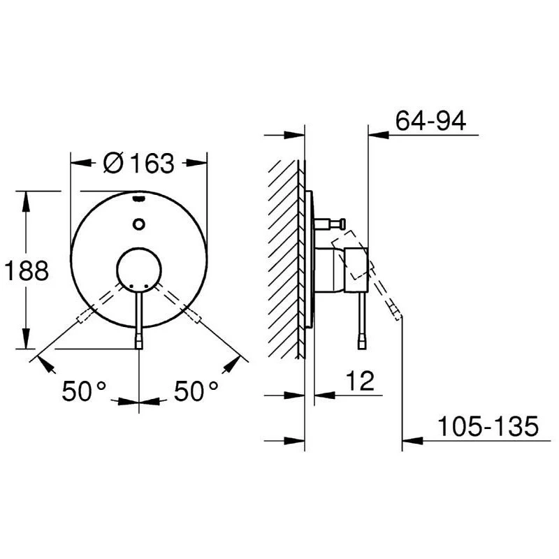 Grohe Essence Single-Lever Bath/Shower Mixer Trim 19285 Chrome - Image 2