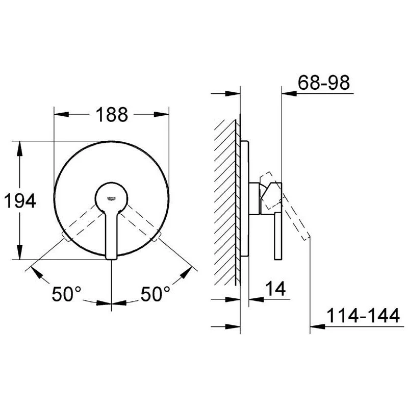 Grohe Lineare Single-Lever Shower Mixer Trim 19296 - Image 2