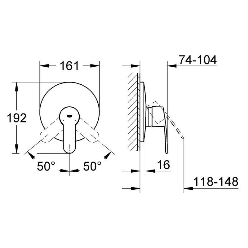 Grohe Eurostyle Cosmopolitan Shower Mixer Trim 19507 - Image 2