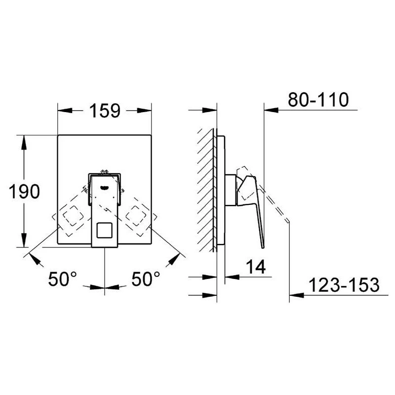 Grohe Eurocube Single-Lever Shower Mixer Trim 19898 - Image 2