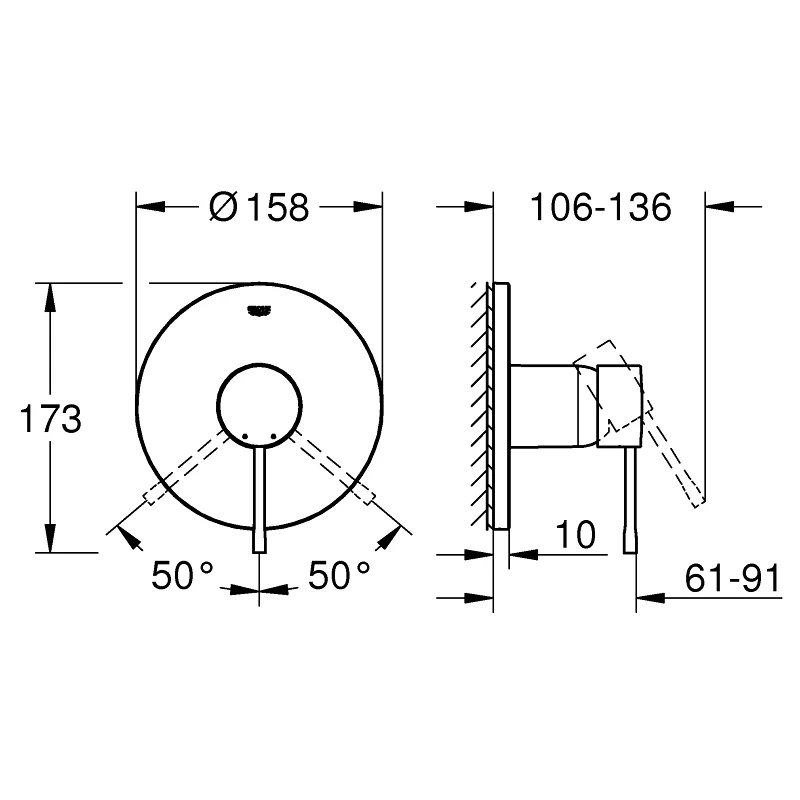 Grohe Essence Single-Lever Shower Mixer Trim 24057 Supersteel - Image 4