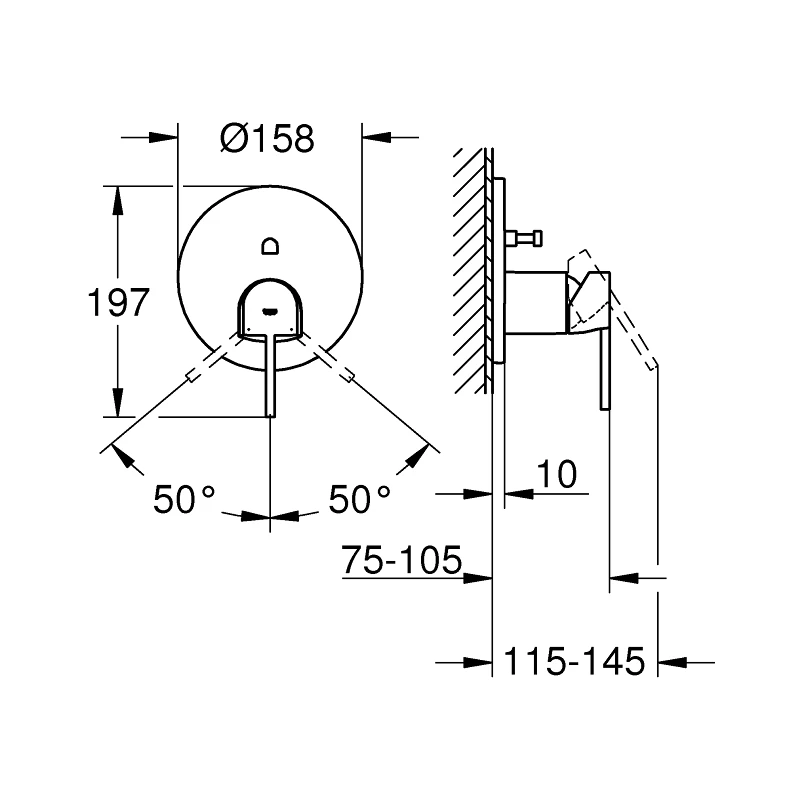 Grohe Plus Single-Lever Mixer Trim With 2-Way Diverter 24060 - Image 2