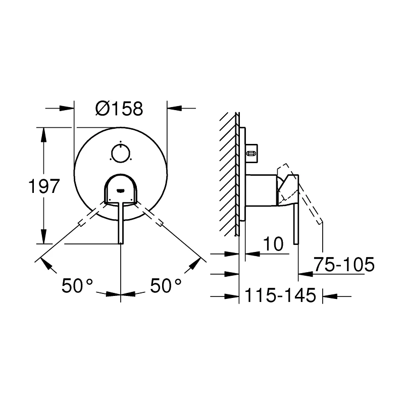 Grohe Plus Single-Lever Mixer Trim With 3-Way Diverter 24093 - Image 2