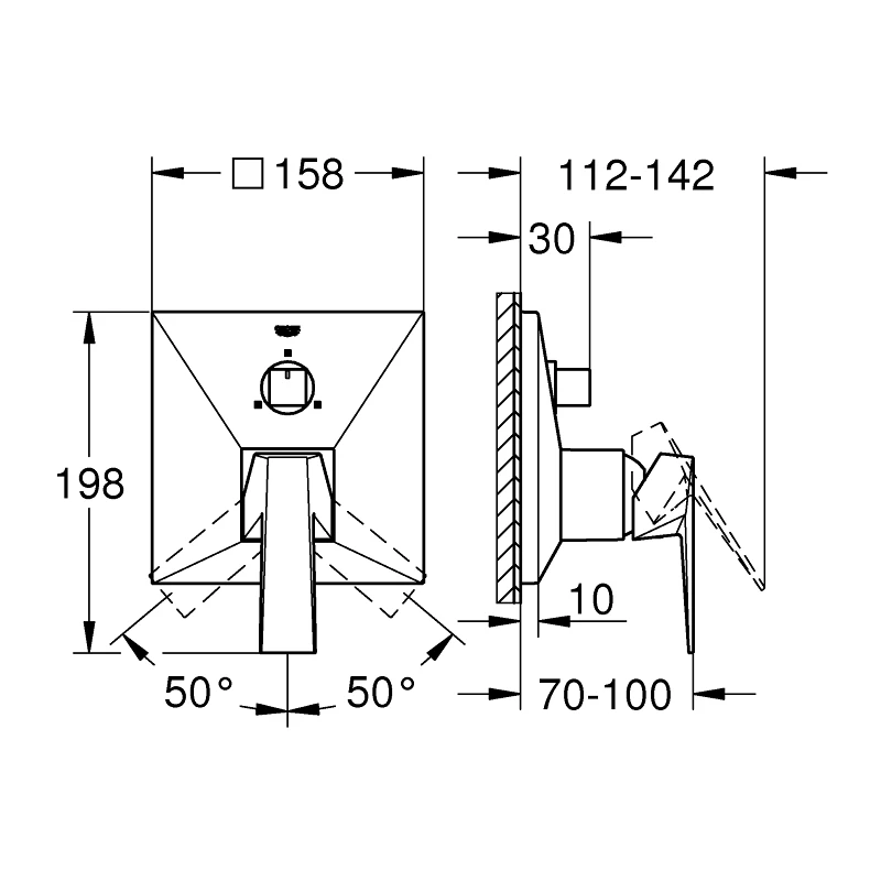 Grohe Allure Brilliant Single-Lever Mixer Trim With 3-Way Diverter 24099 - Image 2