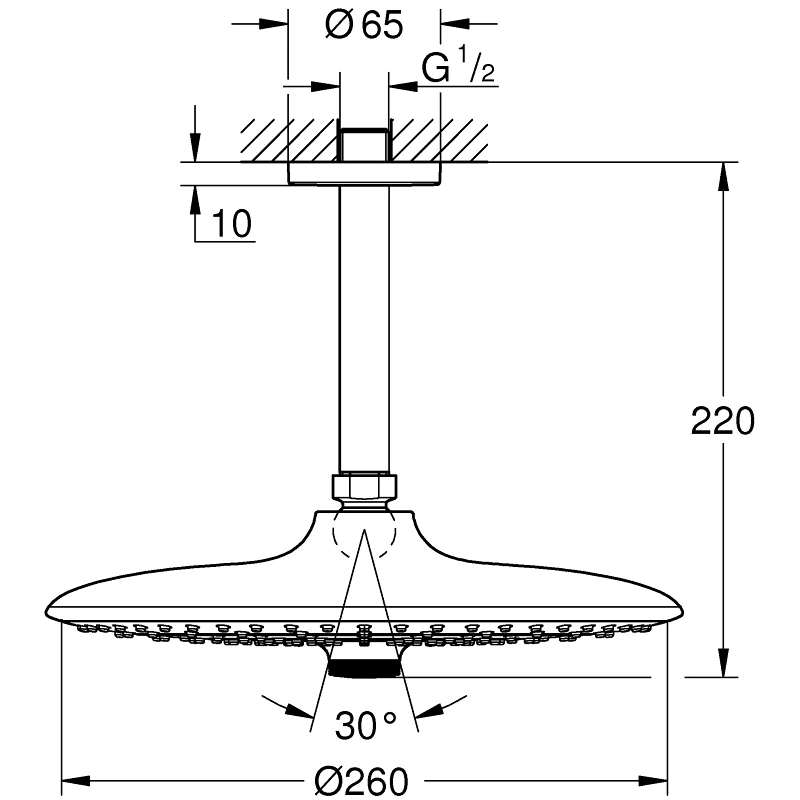 Grohe Euphoria 260 Ceiling Head Shower Set 26460 - Image 2