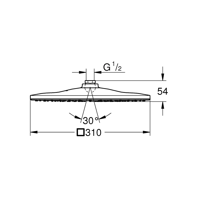 Grohe Rainshower Mono 310 Cube Head Shower EcoJoy 26568 - Image 2