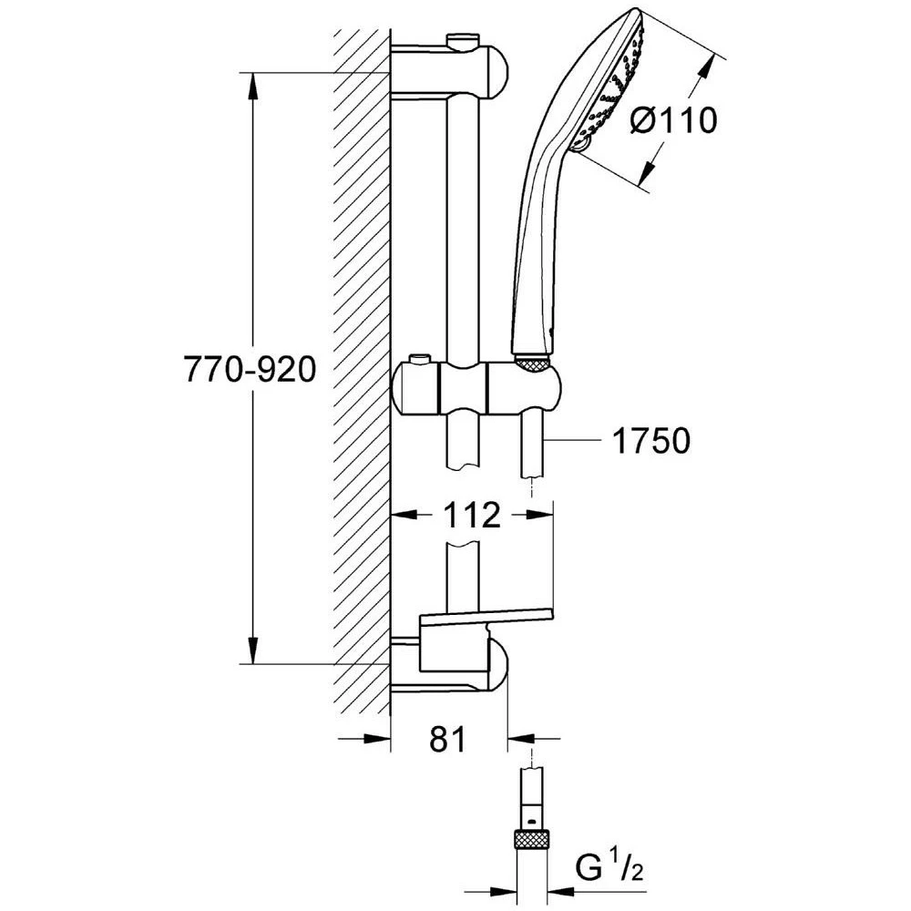 Grohe Euphoria 110 Duo Shower Rail Set 2 Sprays 27225 - Image 2