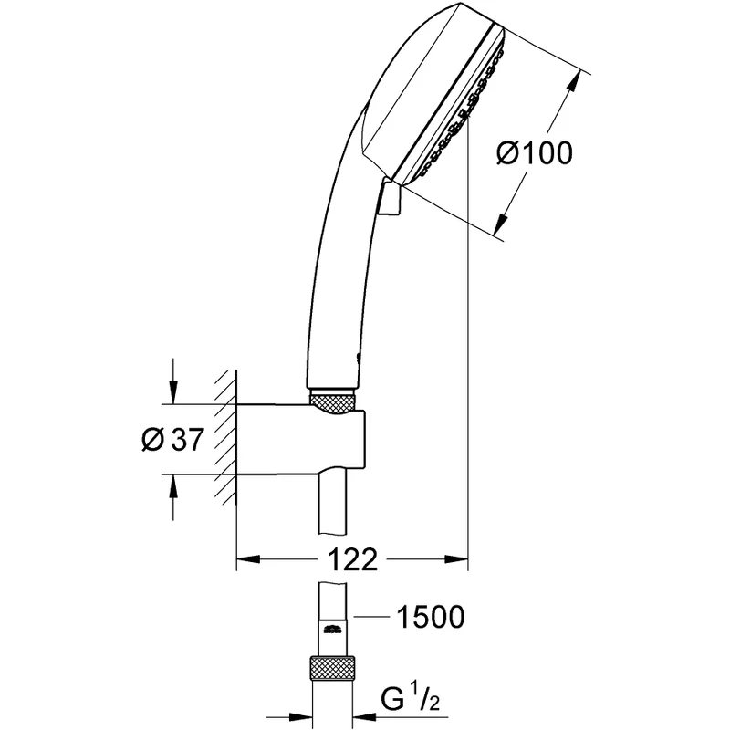 Grohe Tempesta Cosmopolitan 100 Wall Holder Set 3 Sprays 27588 - Image 2