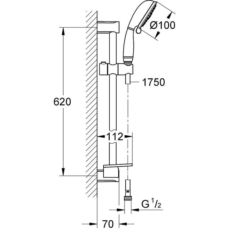 Grohe Tempesta Rustic 100 Shower Rail Set 4 Sprays 27609 - Image 2