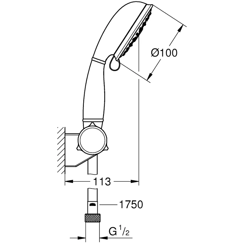 Grohe Tempesta Rustic 100 Wall Holder Set 4 Sprays 27805 - Image 2
