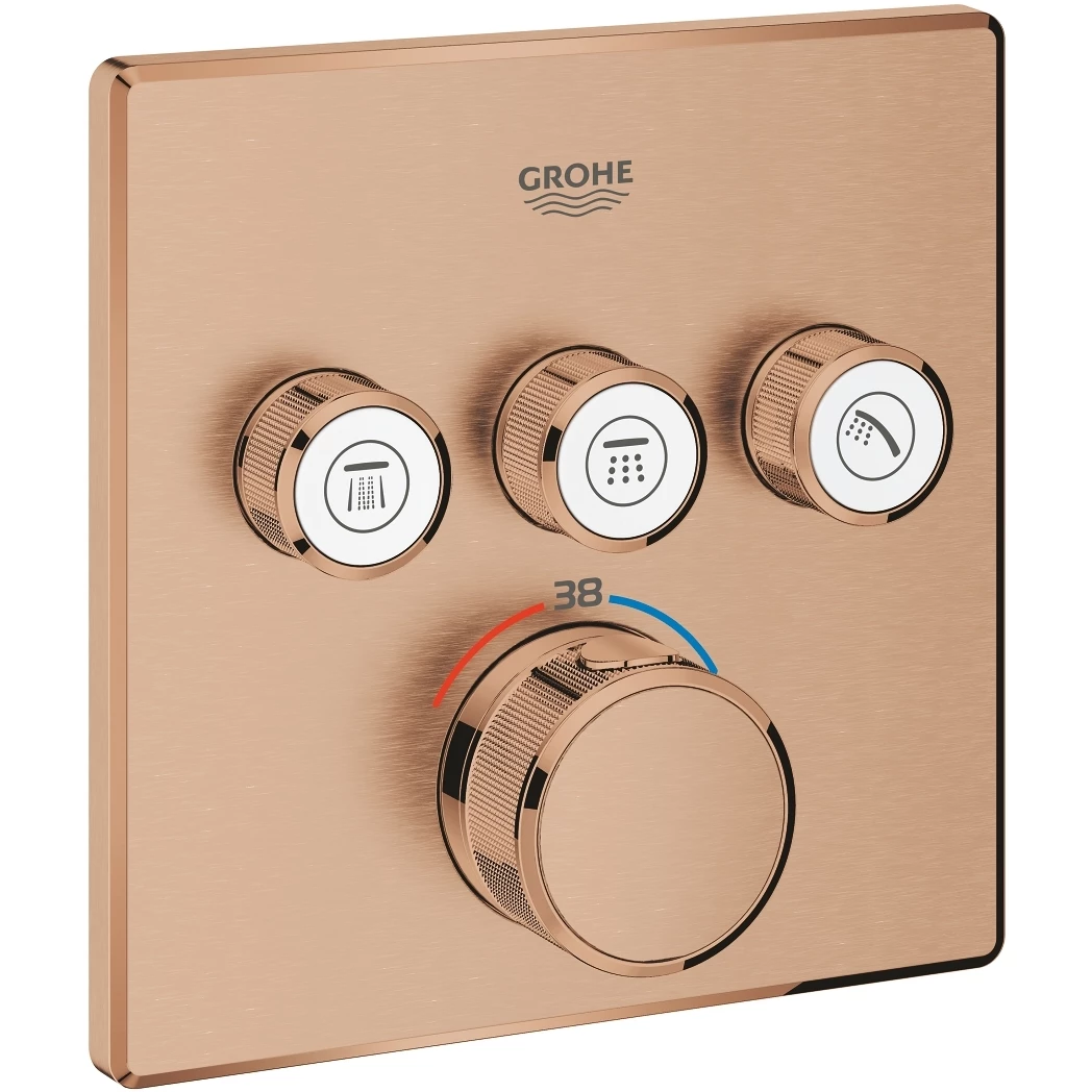 Grohe Smartcontrol Thermostat Trim With 3 Valves 29126 Brushed Sunset