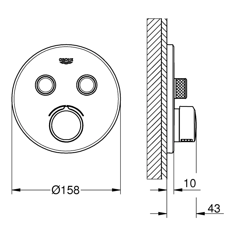 Grohe Smartcontrol Concealed Mixer With 2 Valves 29145 - Image 2
