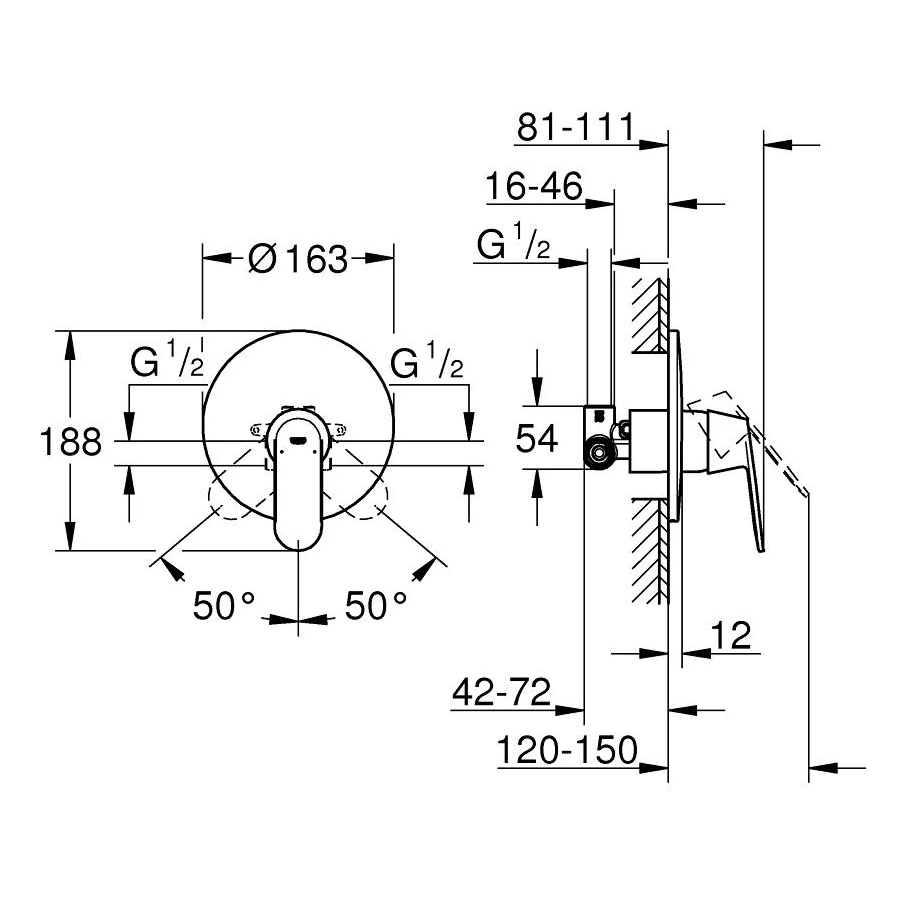 Grohe Eurosmart Cosmopolitan Shower Mixer 1/2″ 32880 - Image 2