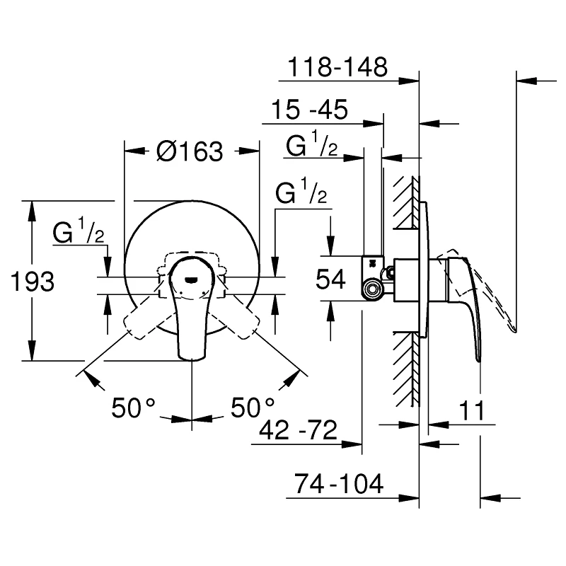 Grohe Eurosmart Shower Mixer Concealed Set 33556 - Image 4