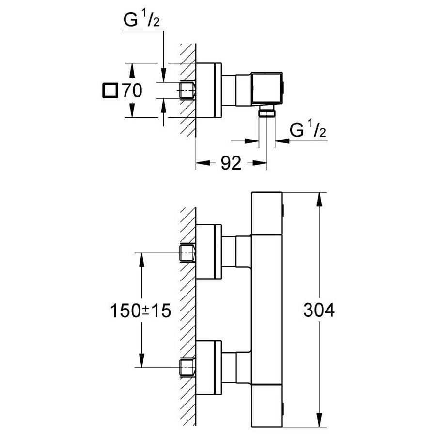 Grohe Grohtherm Cube Thermostatic Shower Mixer 1/2″ 34509 - Image 2