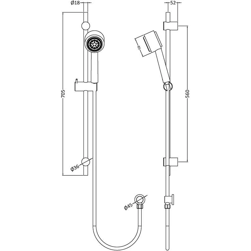 Hudson Reed Linear Slide Rail Kit - Image 2
