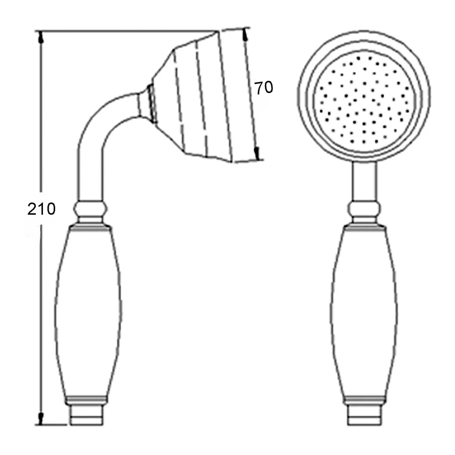 Hudson Reed White Topaz Large Traditional Handset - Image 2