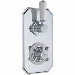 Hudson Reed White Topaz Twin Concealed Valve With Diverter