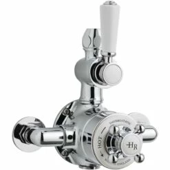 Hudson Reed White Topaz Twin Thermostatic Shower Valve