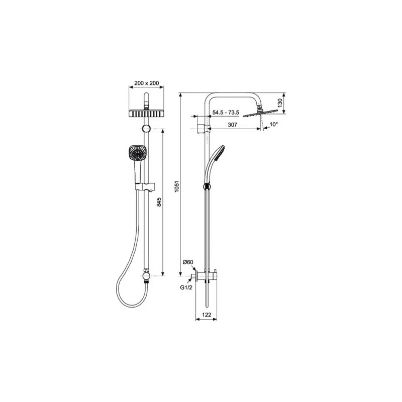 Ideal Standard Idealrain Cube Dual Rainshower M1 A5834 - Image 2