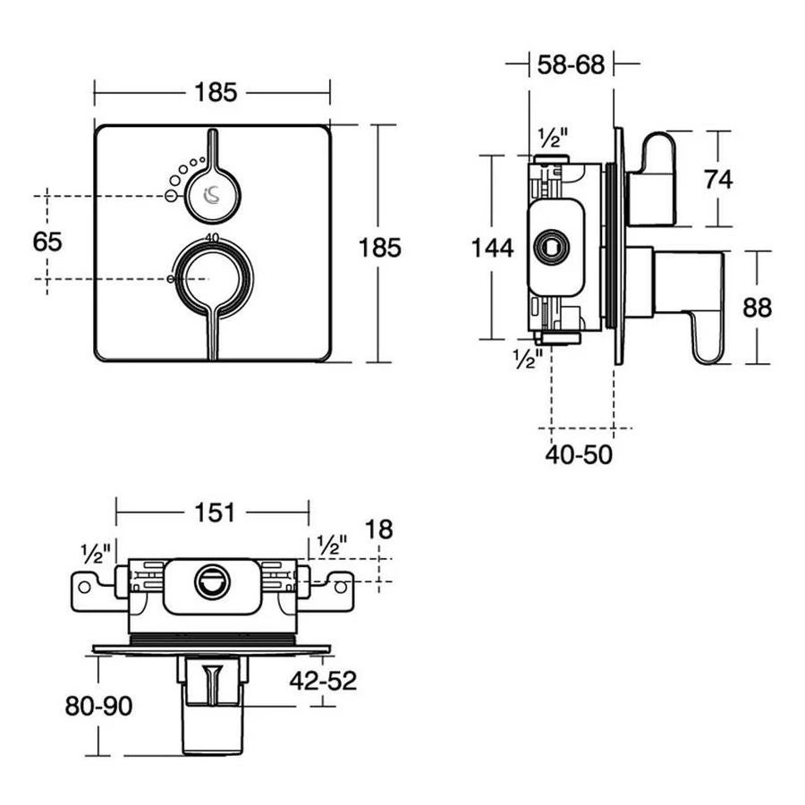 Ideal Standard Freedom Thermostatic Shower Mixer A6377 - Image 2