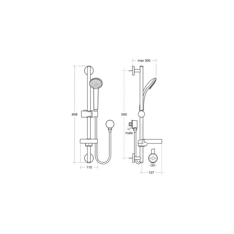 Ideal Standard Idealrain S3 Shower Kit B9410 - Image 2