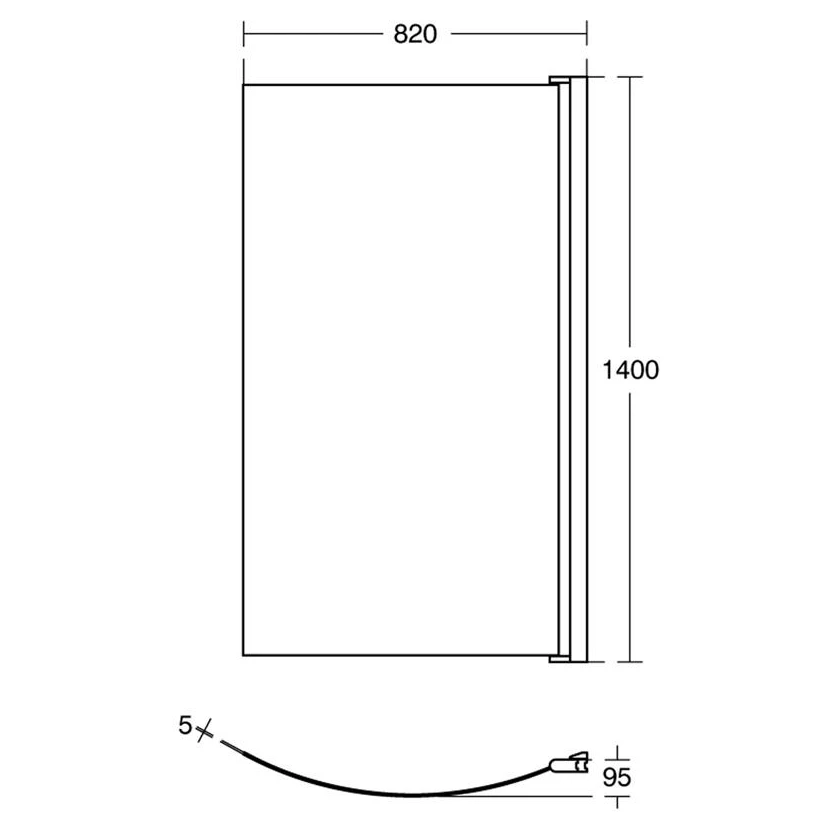 Ideal Standard Tempo Arc Shower Bath Screen E2571 - Image 2