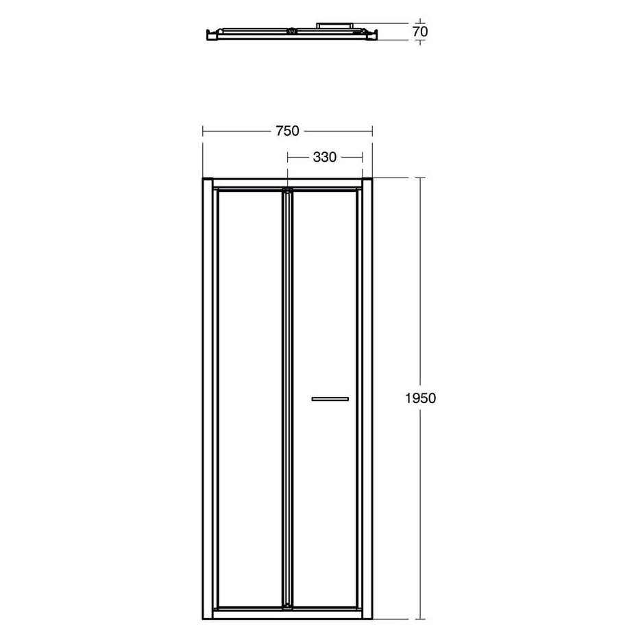 Ideal Standard Connect 2 800mm Bifold Shower Door K9398 - Image 2