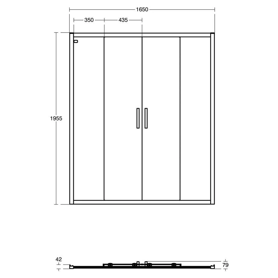 Ideal Standard Connect 2 1700mm 2 Door Shower Slider K9434 - Image 3