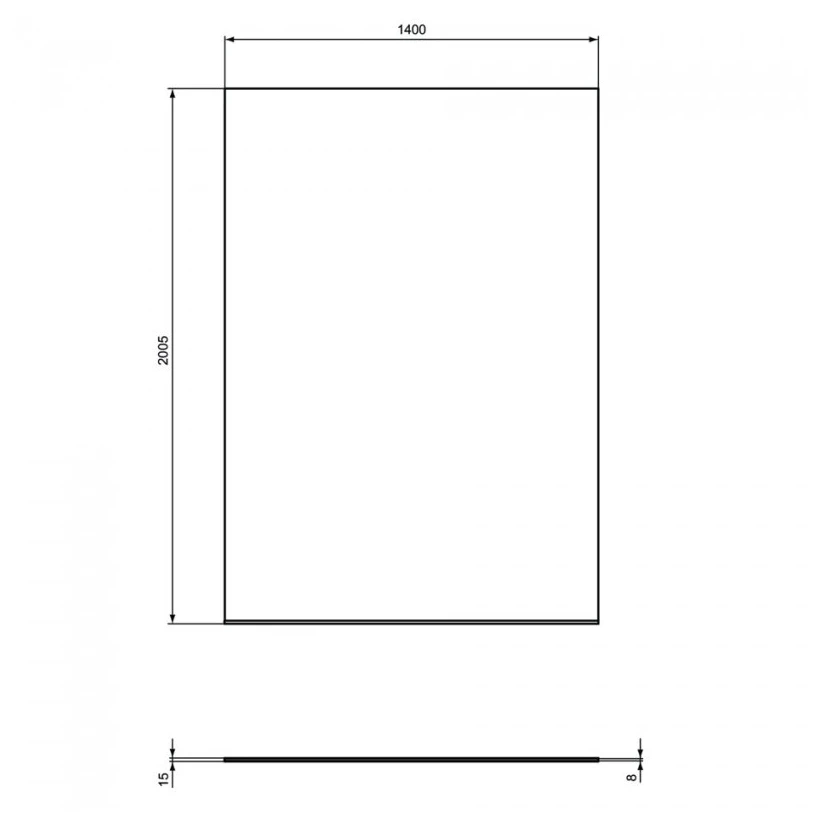 Ideal Standard I.Life Wetroom Screen Dual Access 1400mm 8mm Glass T4877 - Image 3