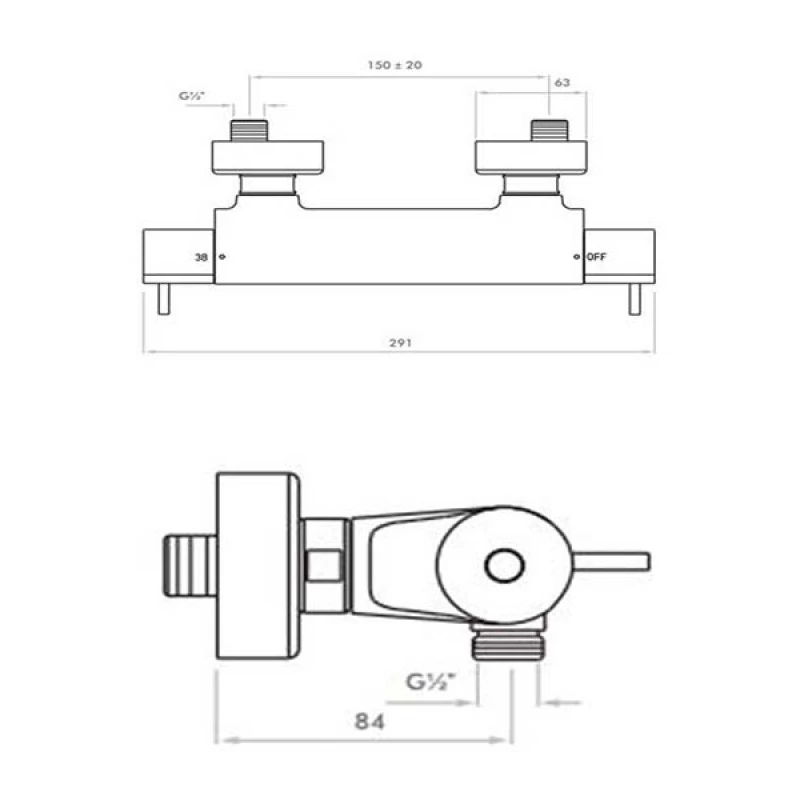 Inta Acura TMV3 Safe Touch Thermostatic Bar Shower - Image 2